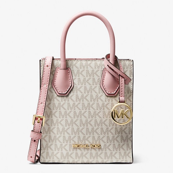 👜 Michael Kors Mercer XS Logo & Leather Crossbody Bag – Pink 👜 - Picture 1 of 3